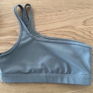 Alo Yoga Grey One Shoulder Bra